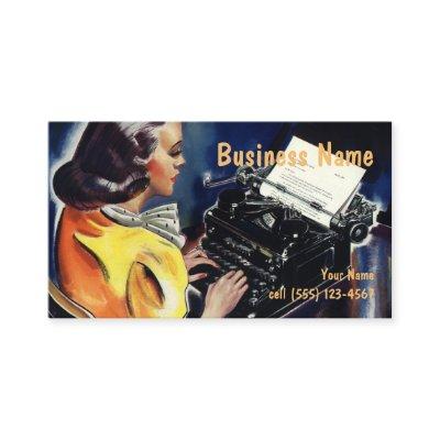 Vintage Business Executive Secretary Typing Letter