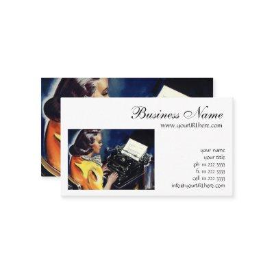 Vintage Business Executive Secretary Typing Letter
