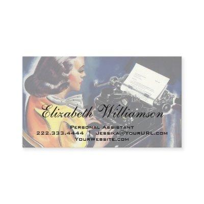 Vintage Business Executive Secretary Typing Letter