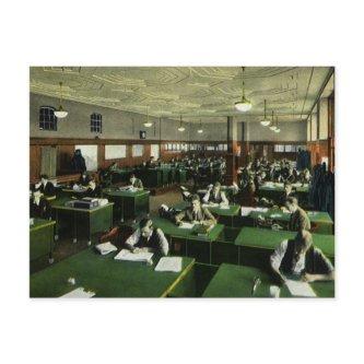 Vintage Business, Journalists in Newspaper Office Postcard