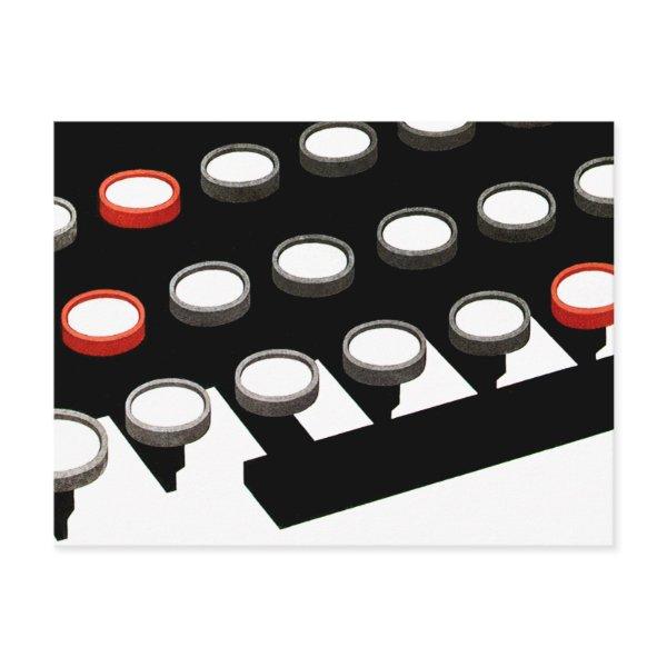 Vintage Business Old Fashioned Typewriter Keyboard Postcard