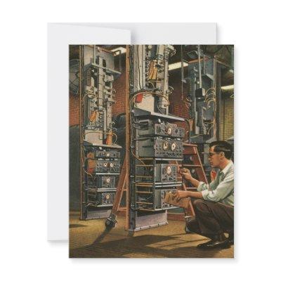Vintage Business Radio Technician Fixing Equipment