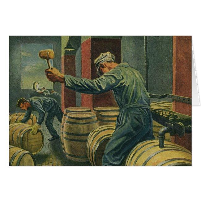 Vintage Business, Wine Making Corking Wine Barrels