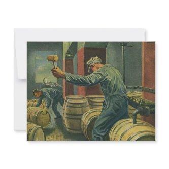 Vintage Business, Wine Making Corking Wine Barrels