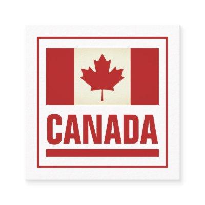Vintage Canadian maple leaf flag of Canada Square