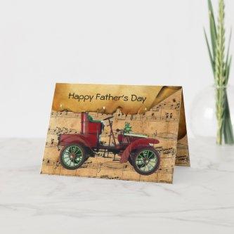 VINTAGE CAR  MUSICAL FATHER'S DAY CARD