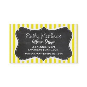 Vintage Chalkboard Aureolin Yellow Stripes