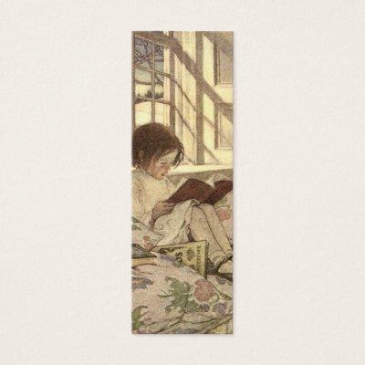 Vintage Child Reading a Book, Jessie Willcox Smith
