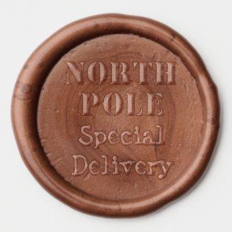 Vintage Christmas North Pole Wax Seal Stickers