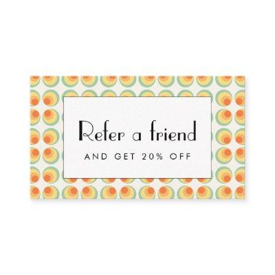 Vintage circles pattern referral card
