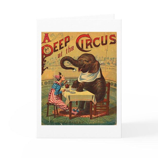 Vintage Circus Illustration Art Old Antique Card