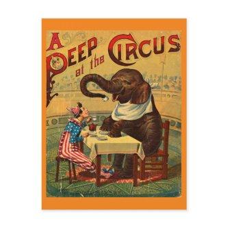 Vintage Circus Illustration Art Old Antique Holiday Postcard