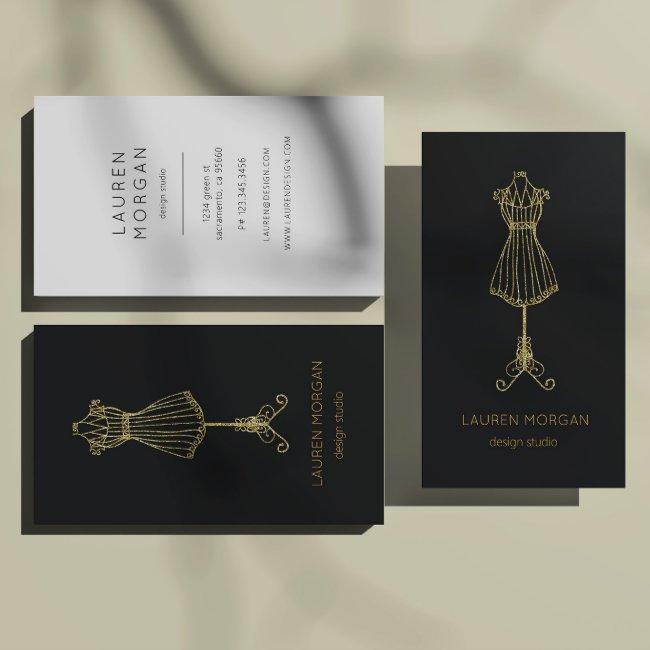 Vintage Couture Black And Gold Design Studio