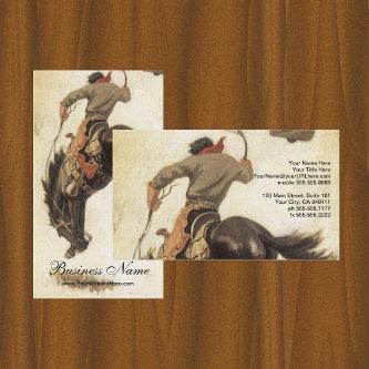 Vintage Cowboy, Bronco Buster Study by NC Wyeth