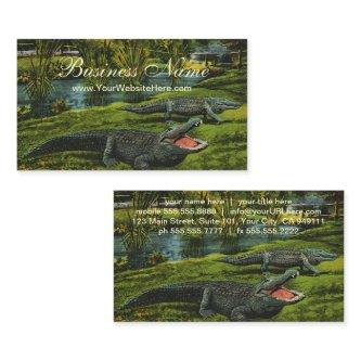 Vintage Crocodiles, Marine Life Reptiles Animals