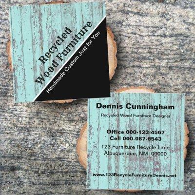 Vintage Custom Recycled Wood Furniture Designer Square