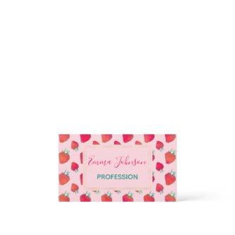 Vintage Cute Red Strawberries Girly Pink Pattern