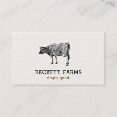 Vintage Dairy Cow Logo  Rustic Country