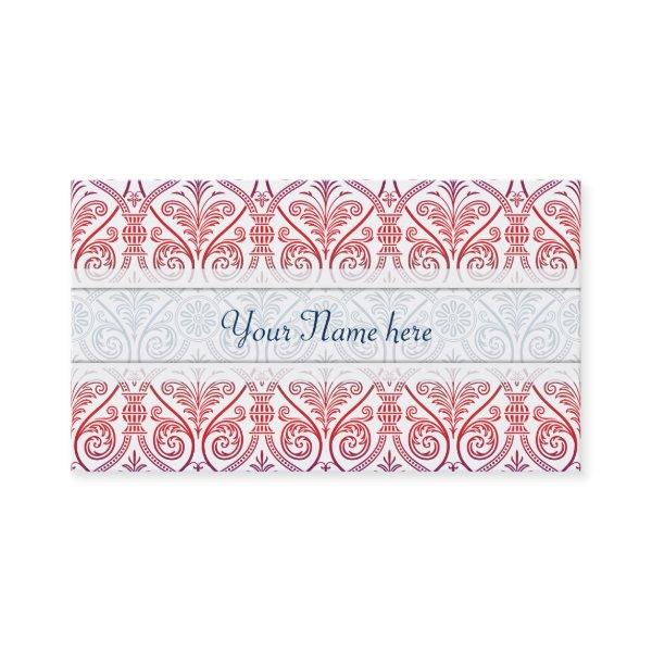 Vintage Damask Wallpaper - blue violet red