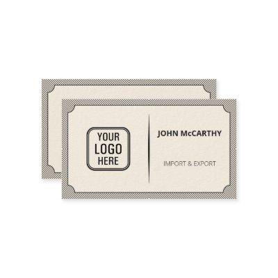Vintage Dark Grey Logo Cartouche Stripes Pattern