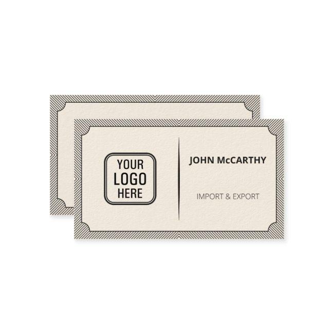 Vintage Dark Grey Logo Cartouche Stripes Pattern
