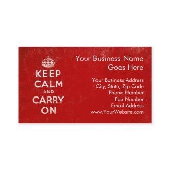 Vintage Deep Red Distressed Keep Calm and Carry On