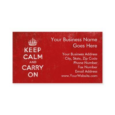 Vintage Deep Red Distressed Keep Calm and Carry On