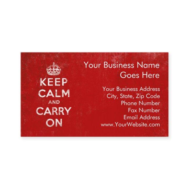 Vintage Deep Red Distressed Keep Calm and Carry On
