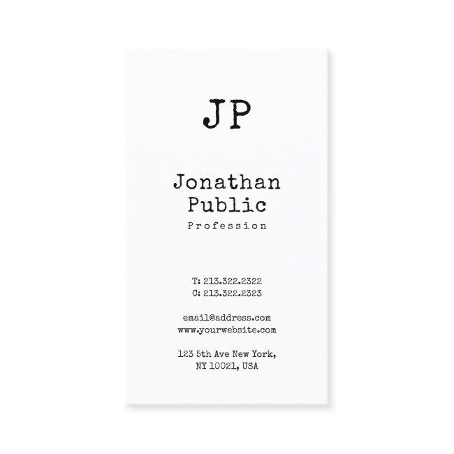 Vintage Design Sleek Plain Retro Professional