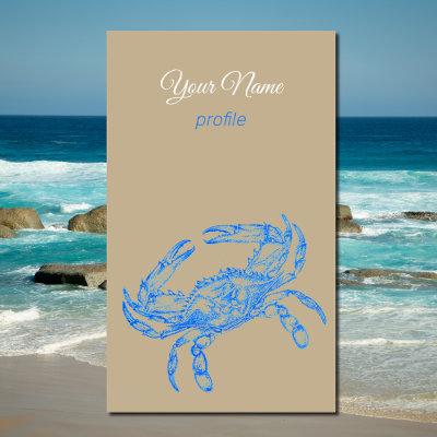 Vintage drawing - blue  crab no2
