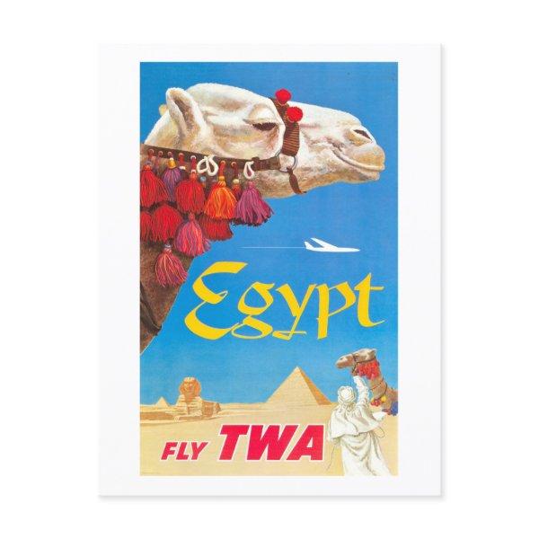 Vintage Egypt Air Travel Advertisement Holiday Postcard