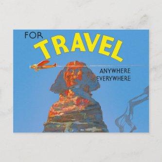 Vintage Egypt Air Travel Advertisement Postcard