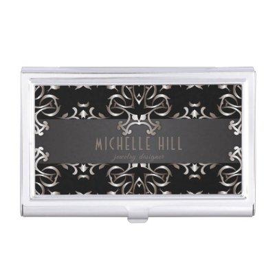 Vintage Elegant Bronze Baroque Border On Black   Case
