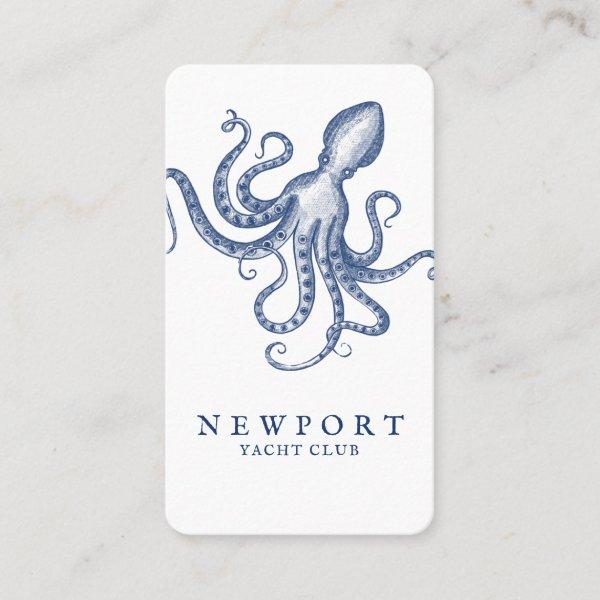 Vintage Engraved Style Octopus Ocean Theme White