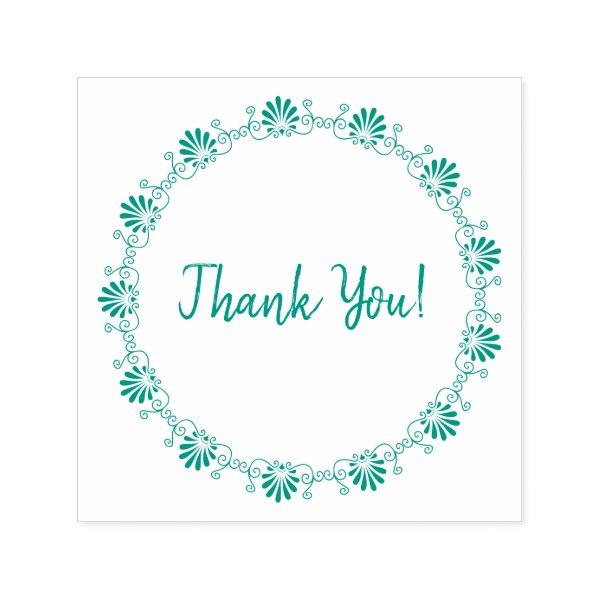Vintage Fancy Flourish Border Thank You Self-inking Stamp