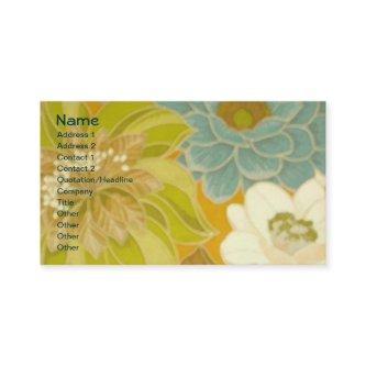 Vintage Floral Wallpaper, Turquoise Green & Brown