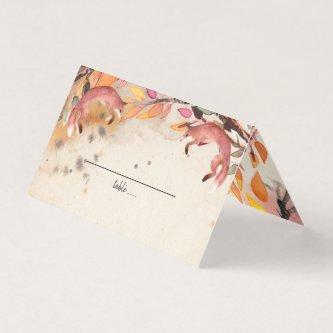 Vintage Foxes Wedding Place Card