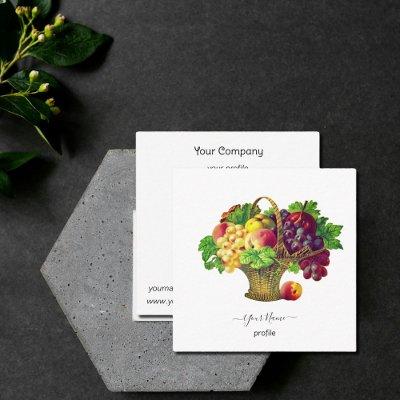 Vintage Fruit Basket - personalized Square