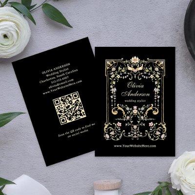 Vintage Garden Black | Colorful and Luxe QR Code
