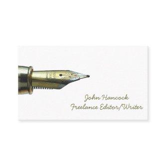 Vintage Gold Fountain Pen Nib Logo Writer Editor