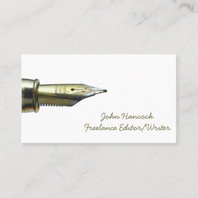 Vintage Gold Fountain Pen Nib Logo Writer Editor