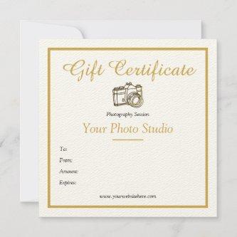Vintage Gold Photography Gift Certificate Template