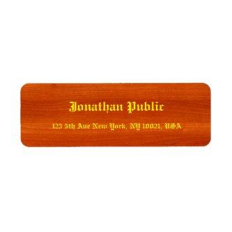 Vintage Gold Script Elegant Walnut Wood Template Label