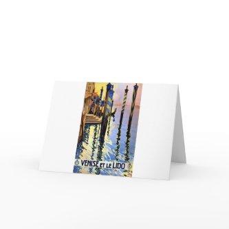 Vintage Grand Canal Venice Italy Travel Card