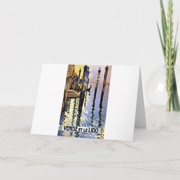 Vintage Grand Canal Venice Italy Travel Card