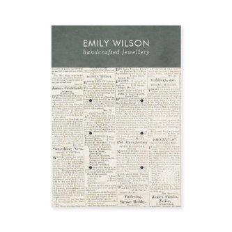 VINTAGE GREY OLD NEWSPAPER 3 STUD EARRING DISPLAY