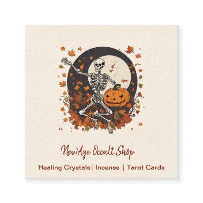 Vintage Halloween Dancing Skeleton Occult Shop Square