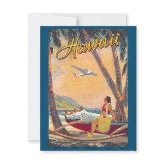 Vintage Hawaiian Islands Travel Aloha Pacific Invitation