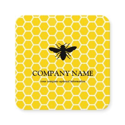 Vintage Honeycomb Bee BeeKeeper Honey Apairist Bus Square