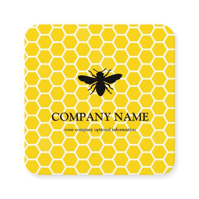Vintage Honeycomb Bee BeeKeeper Honey Apairist Bus Square